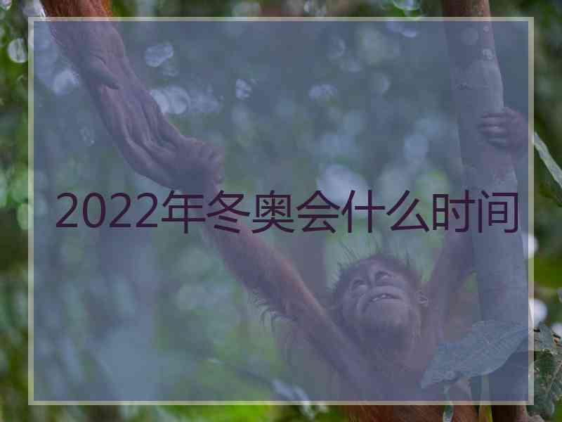 2022年冬奥会什么时间