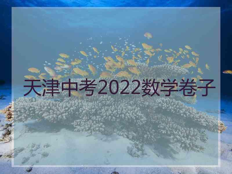 天津中考2022数学卷子