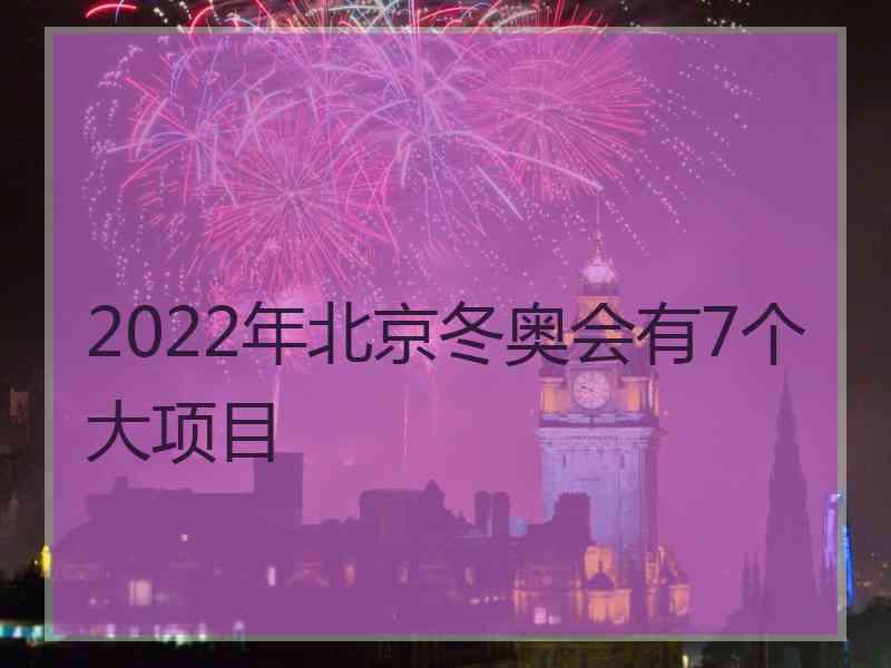 2022年北京冬奥会有7个大项目