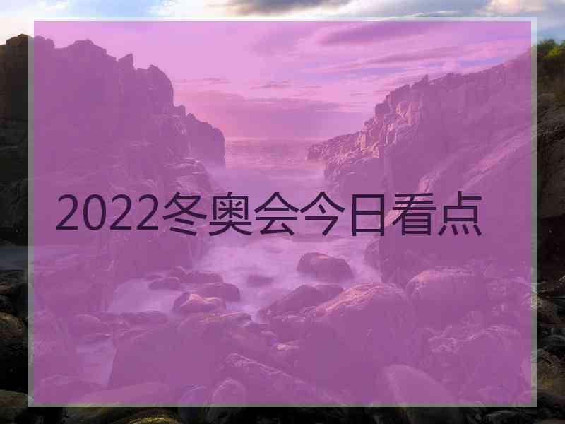 2022冬奥会今日看点