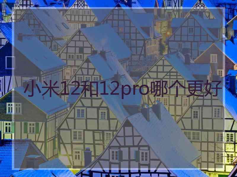 小米12和12pro哪个更好