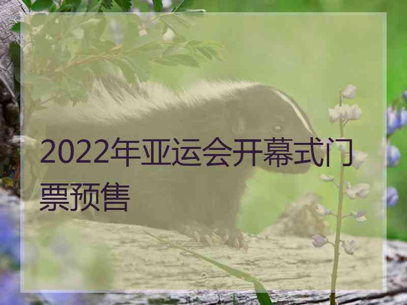 2022年亚运会开幕式门票预售