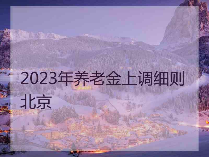 2023年养老金上调细则北京