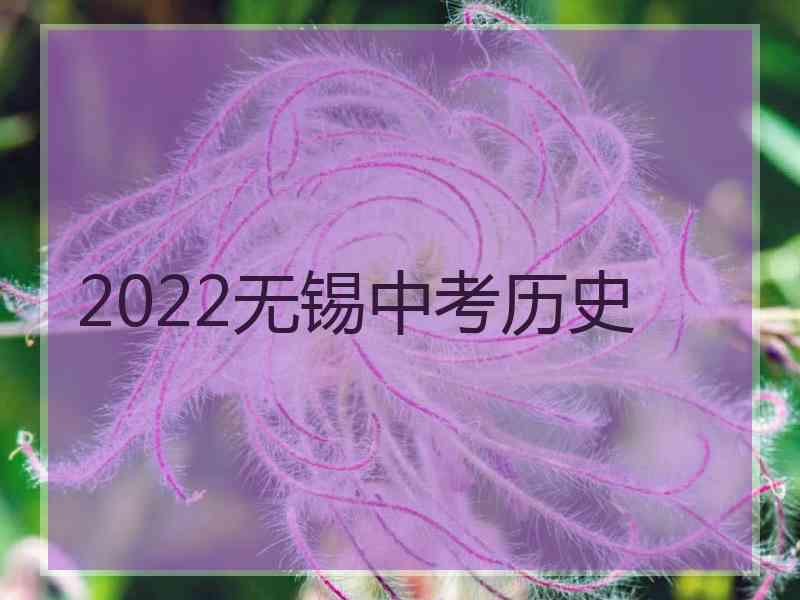 2022无锡中考历史