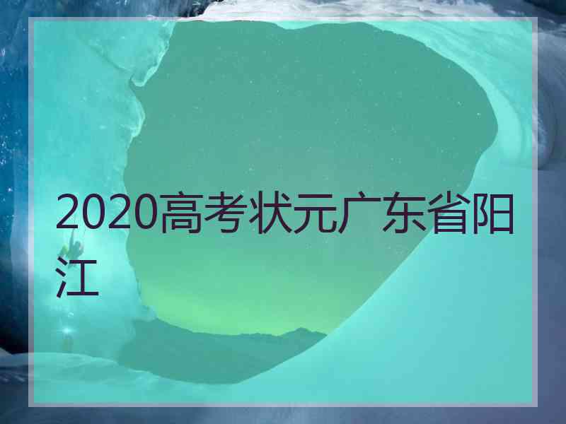 2020高考状元广东省阳江