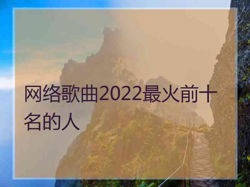 网络歌曲2022最火前十名的人