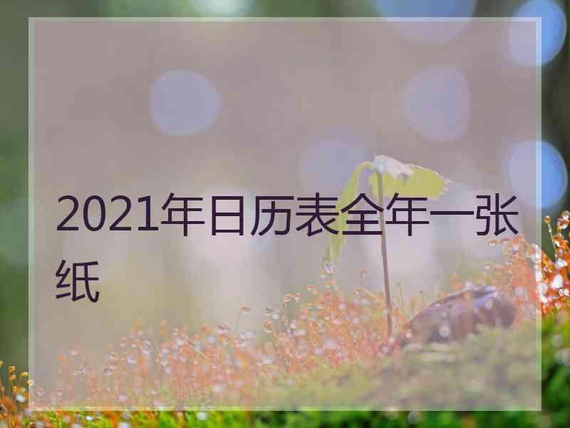 2021年日历表全年一张纸