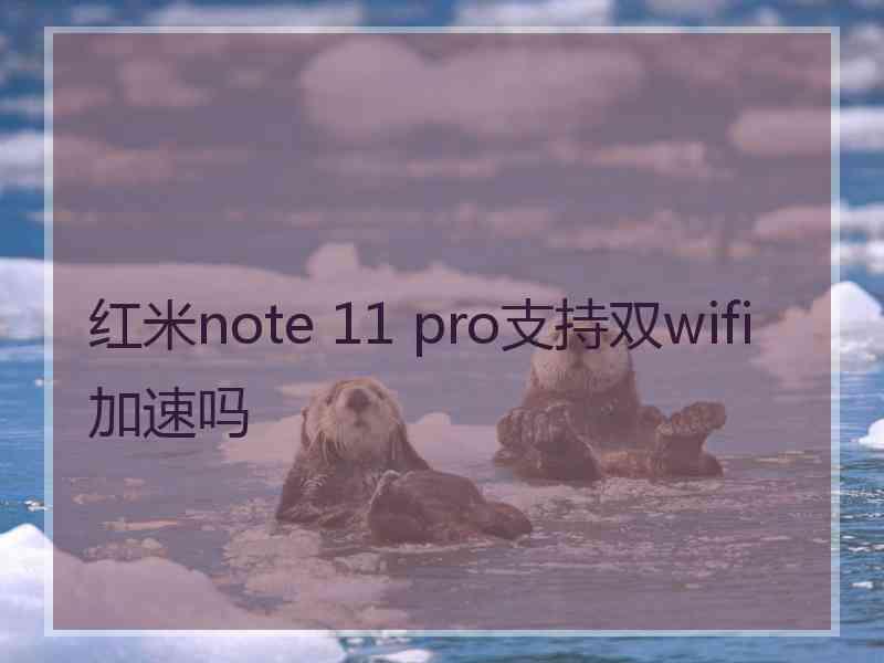 红米note 11 pro支持双wifi加速吗