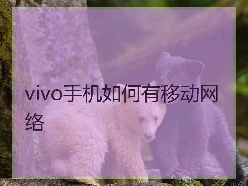 vivo手机如何有移动网络