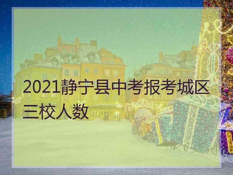 2021静宁县中考报考城区三校人数