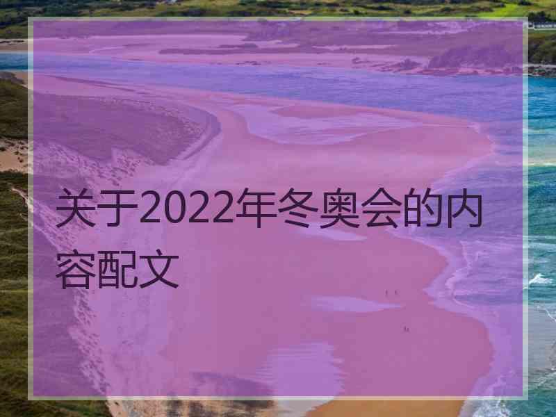 关于2022年冬奥会的内容配文