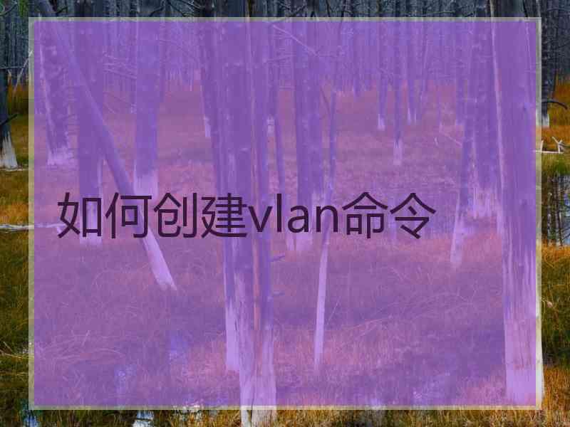 如何创建vlan命令