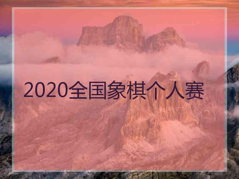 2020全国象棋个人赛