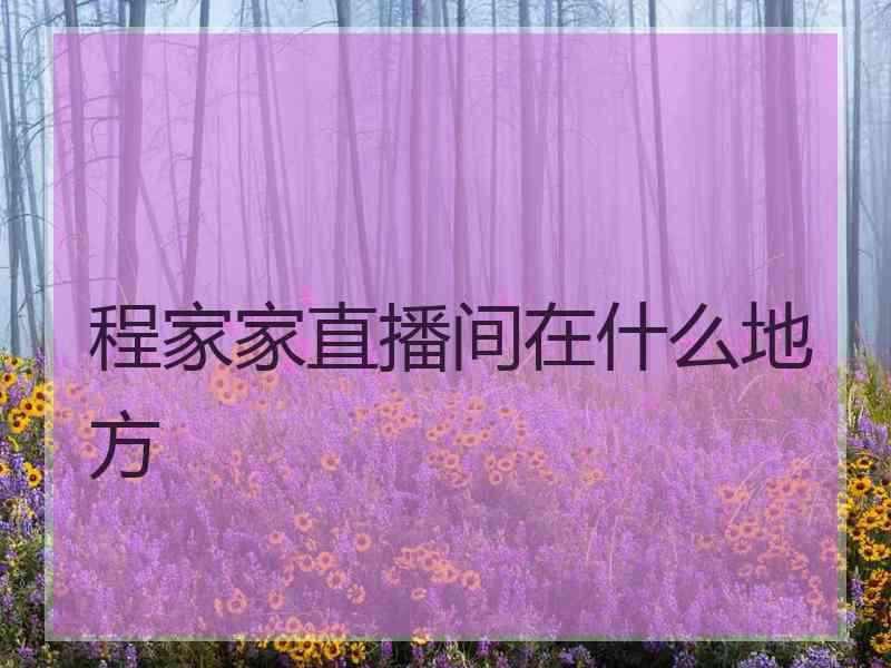 程家家直播间在什么地方