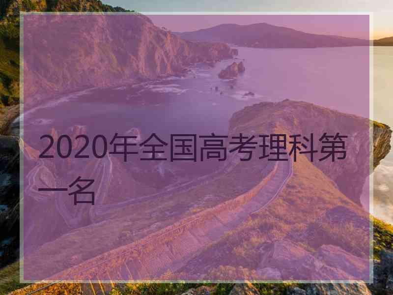 2020年全国高考理科第一名