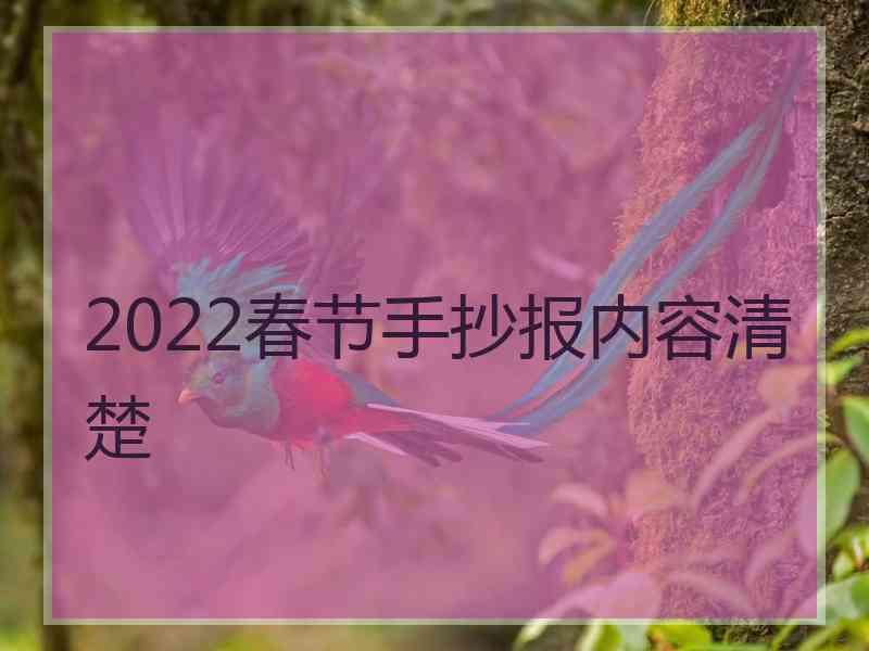 2022春节手抄报内容清楚