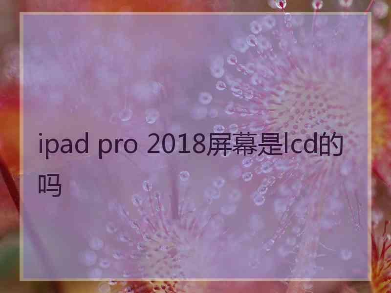 ipad pro 2018屏幕是lcd的吗