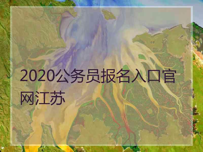 2020公务员报名入口官网江苏