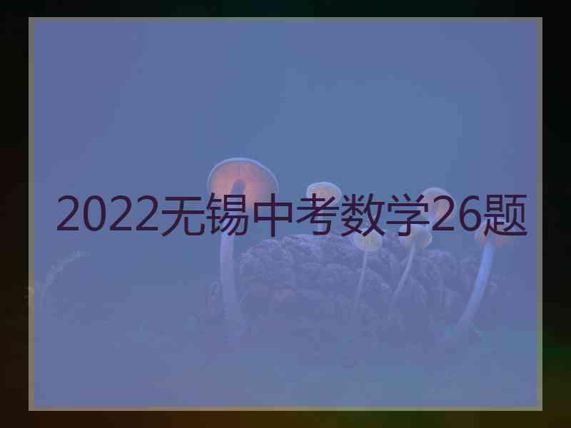 2022无锡中考数学26题