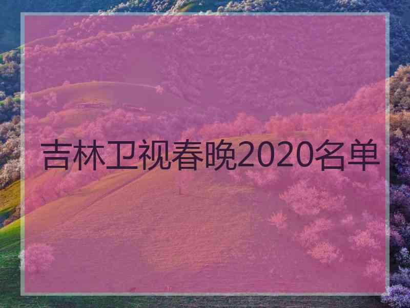 吉林卫视春晚2020名单