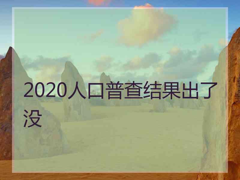 2020人口普查结果出了没