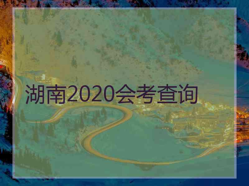 湖南2020会考查询