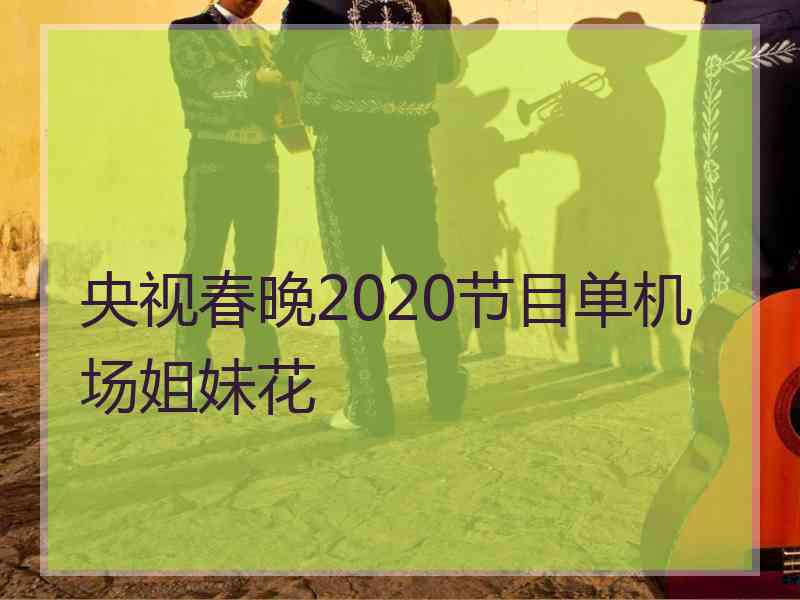 央视春晚2020节目单机场姐妹花