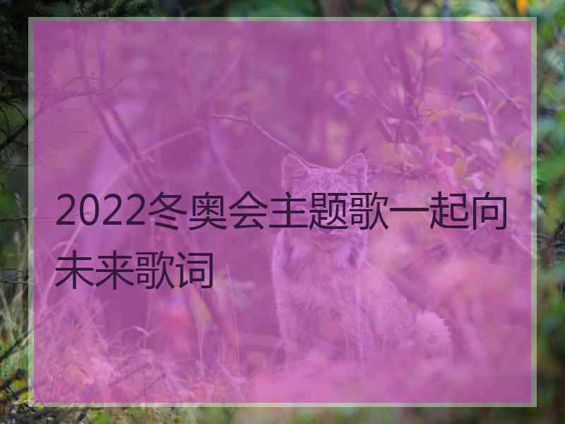 2022冬奥会主题歌一起向未来歌词