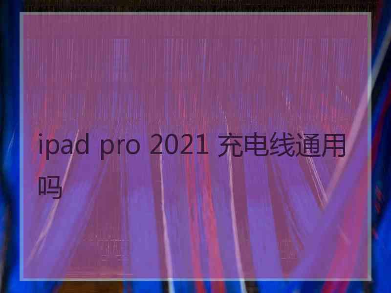 ipad pro 2021 充电线通用吗