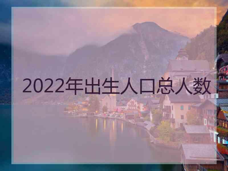 2022年出生人口总人数