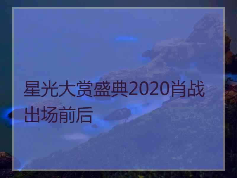 星光大赏盛典2020肖战出场前后