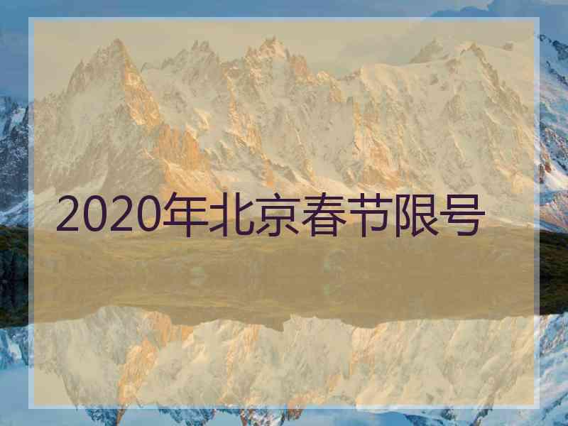 2020年北京春节限号