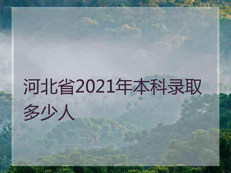 河北省2021年本科录取多少人