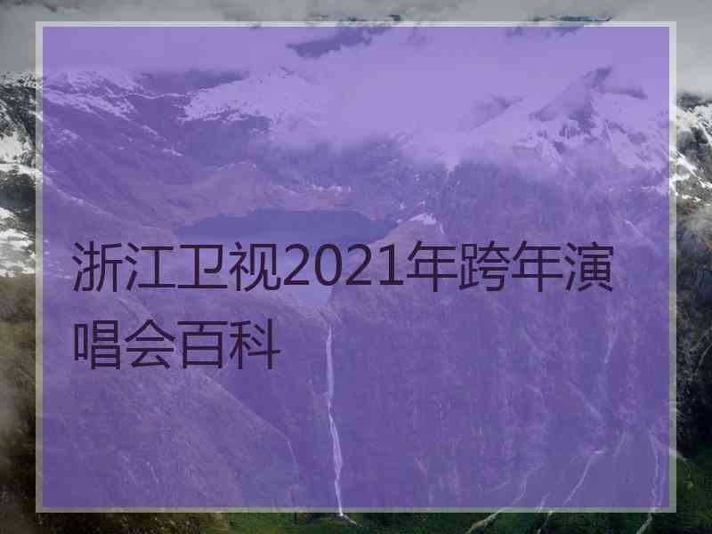 浙江卫视2021年跨年演唱会百科