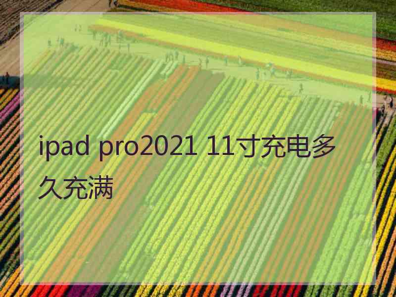 ipad pro2021 11寸充电多久充满