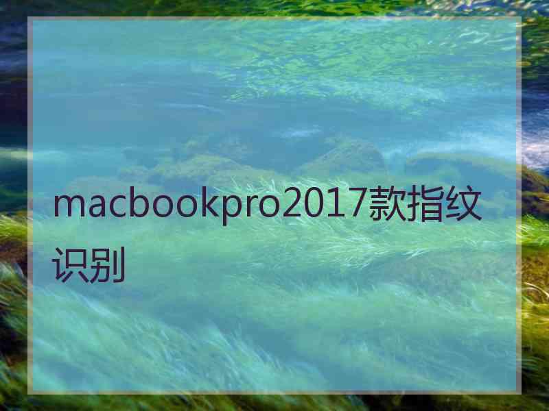 macbookpro2017款指纹识别