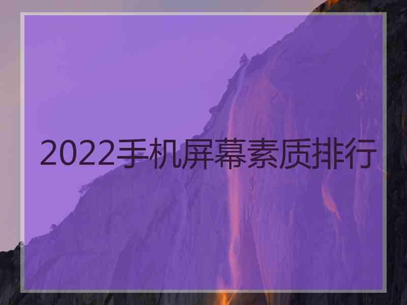 2022手机屏幕素质排行