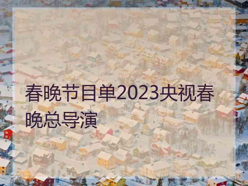 春晚节目单2023央视春晚总导演