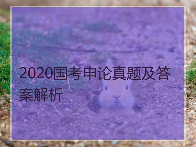 2020国考申论真题及答案解析