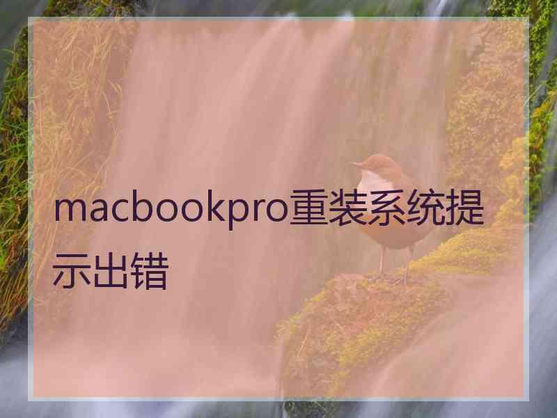 macbookpro重装系统提示出错