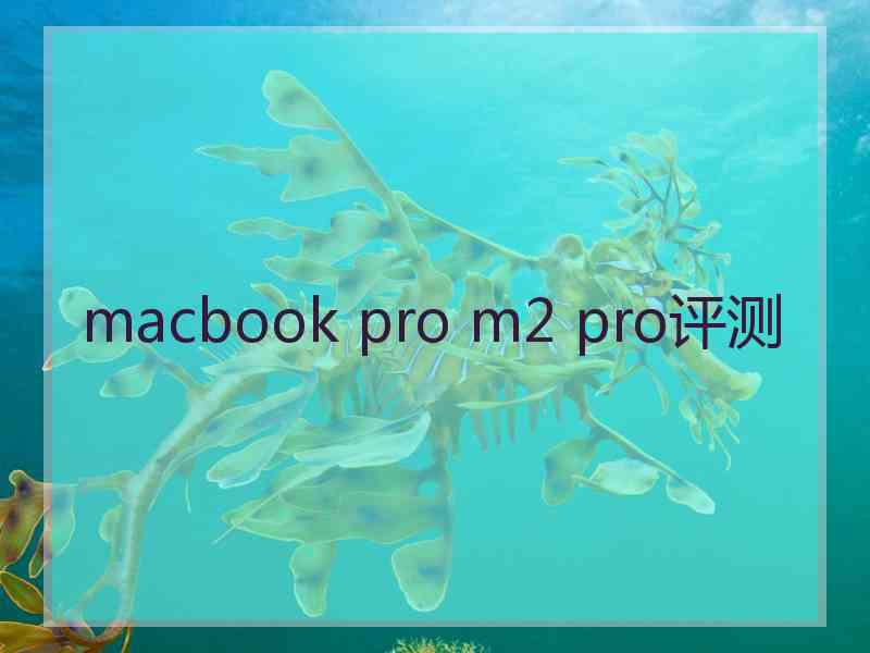 macbook pro m2 pro评测