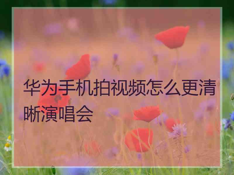 华为手机拍视频怎么更清晰演唱会