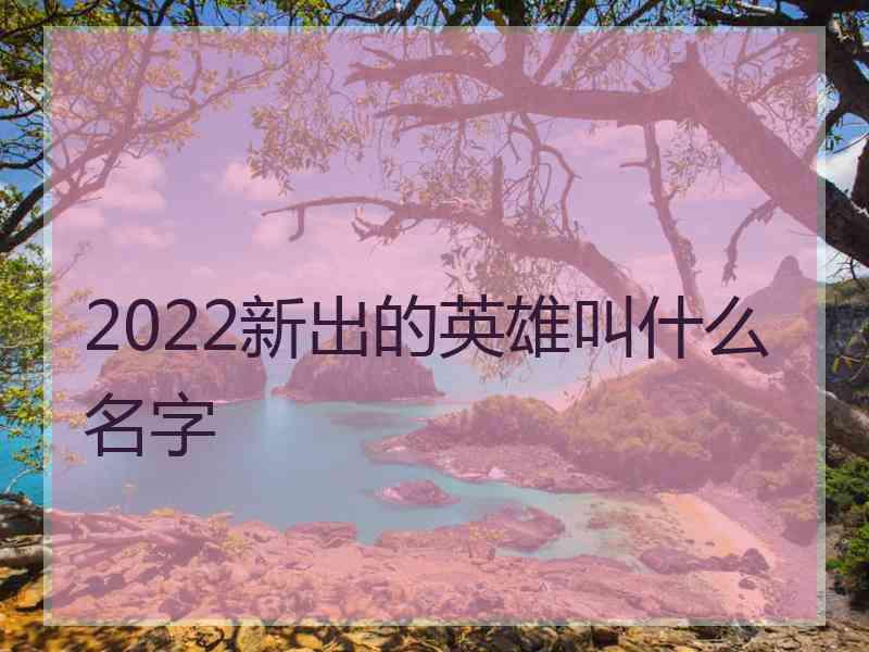 2022新出的英雄叫什么名字