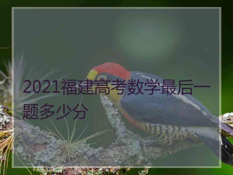 2021福建高考数学最后一题多少分