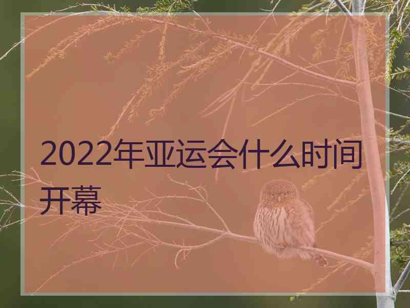 2022年亚运会什么时间开幕