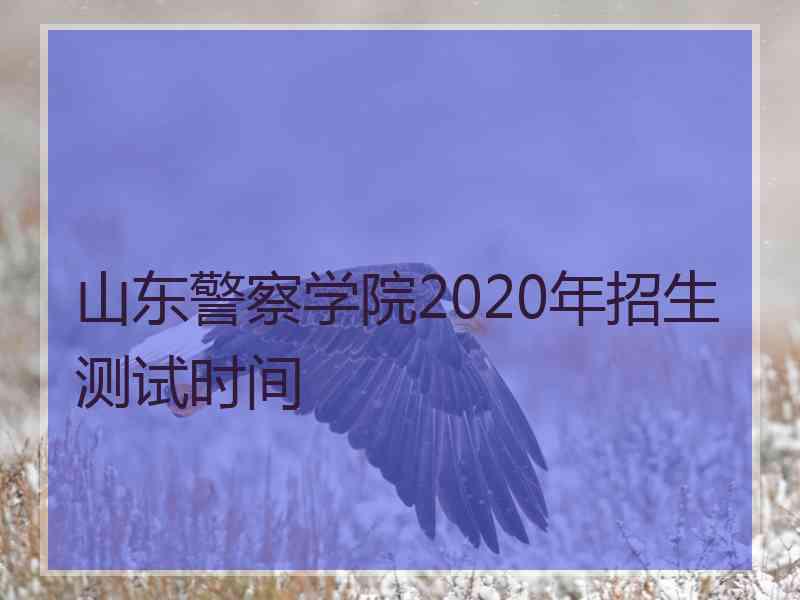 山东警察学院2020年招生测试时间