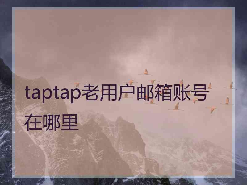 taptap老用户邮箱账号在哪里