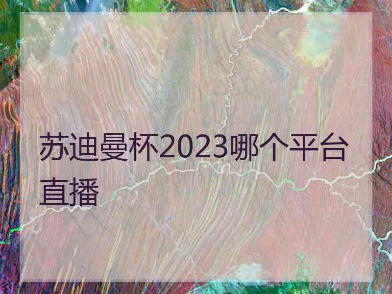 苏迪曼杯2023哪个平台直播