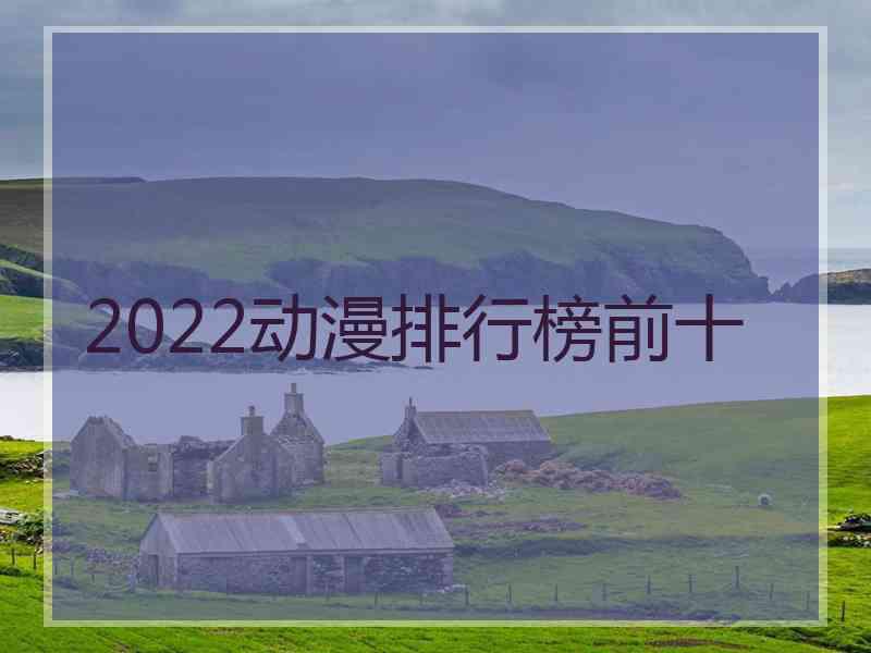 2022动漫排行榜前十