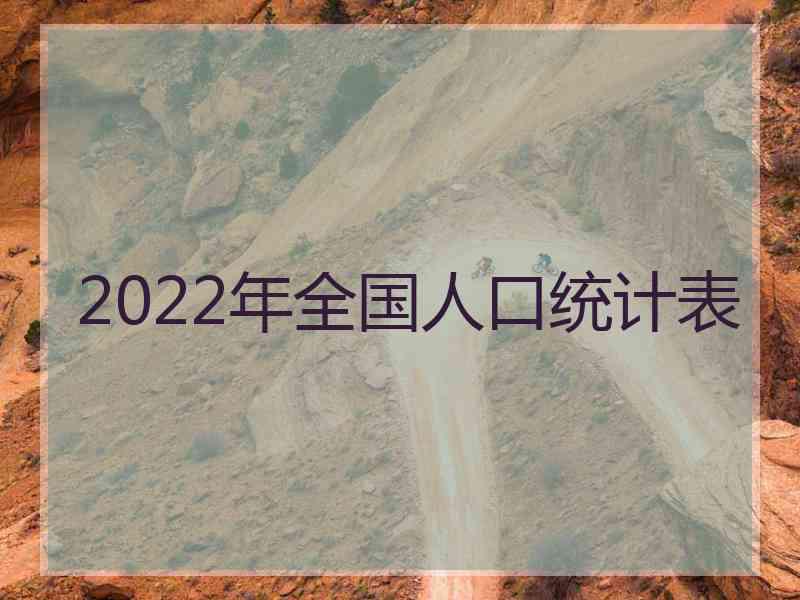 2022年全国人口统计表